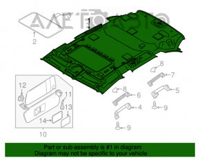 Acoperirea tavanului pentru Porsche Cayenne 958 11-14 sub panoramă din alcantara neagră