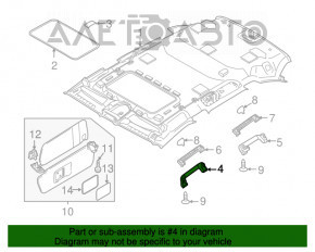 Maner plafon stânga față Porsche Cayenne 958 11-14 negru