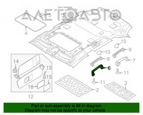 Manerul plafonului din față dreapta Porsche Cayenne 958 11-14 negru