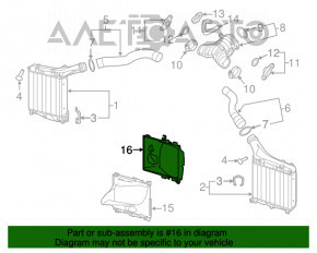 Deflectorul intercoolerului din spatele stâng al Porsche Cayenne 958 11-17 4.8 Turbo