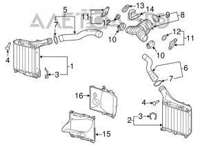 Deflectorul intercoolerului din spatele stâng al Porsche Cayenne 958 11-17 4.8 Turbo