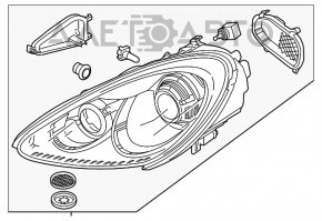 Фара передняя левая Porsche Cayenne 958 11-14 в сборе ксенон черн 7P5941031BH