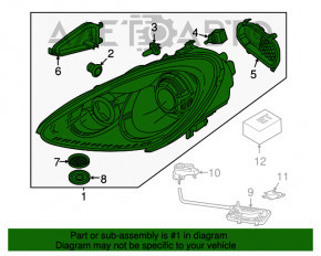 Far dreapta față Porsche Cayenne 958 11-14 complet, xenon, nisip, garnitura s-a desprins.