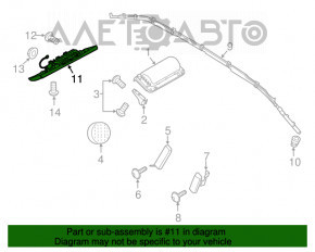 Airbag-ul genunchiului pentru șoferul din partea stângă a Porsche Cayenne 958 11-14, negru, ruginit.