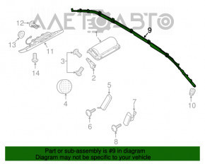 Подушка безопасности airbag боковая шторка левая Porsche Cayenne 958 11-17