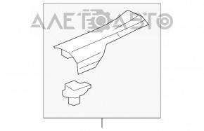 Capacul pragului din spate stânga pentru Chevrolet Cruze 11-15, negru.