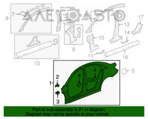 Aripa spate dreapta Chevrolet Cruze 11-15.