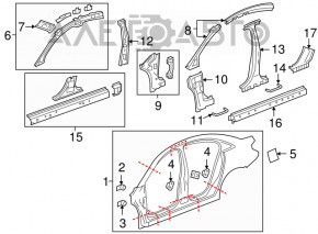 Aripa spate dreapta Chevrolet Cruze 11-15.