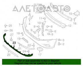 Губа переднего бампера Nissan Pathfinder 13-16 дорест