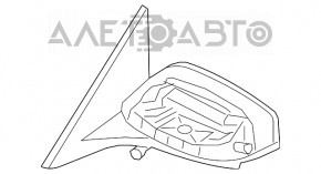 Зеркало боковое правое Nissan Maxima A36 16- 6 пинов, поворотник, подогрев, черное