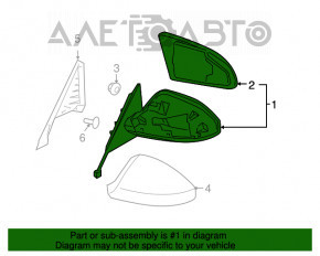 Oglindă laterală dreapta Infiniti FX35 FX45 03-08, 10 pini, alb