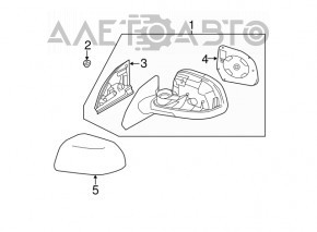 Oglindă laterală stângă Nissan Leaf 11-12, 3 pini, neagră