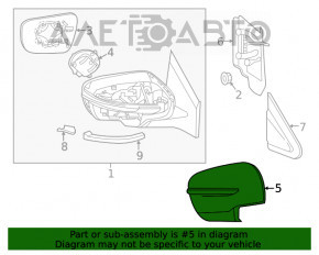 Capac oglindă dreapta Nissan Rogue 14-20, semnalizator nou OEM original