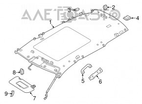 Capota dreapta Nissan Rogue 14-20 fara iluminare, gri