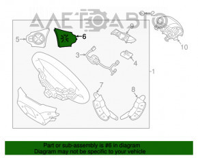 Butoanele de control de pe volanul Kia Soul 14-19 sus dreapta.