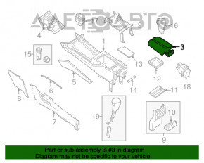 Подлокотник Nissan Murano z52 15-18 кожа черн,поведено крепление