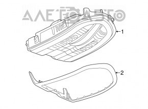 Plafonul de iluminare frontal pentru Porsche Cayenne 958 11-14, bej, sub plafoniera.