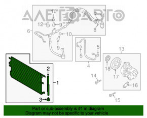 Radiatorul condensatorului de aer condiționat Hyundai Tucson 16-18 2.0 2.4