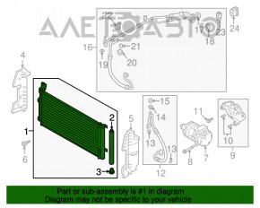 Radiatorul condensatorului de aer condiționat Hyundai Sonata 16-19 hibrid