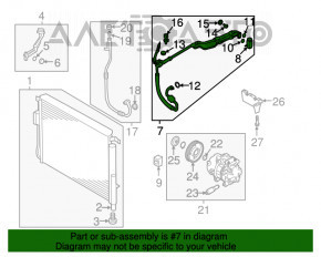 Трубка кондиционера печка-конденсер Kia Sorento 16-20 2.4