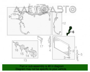 Furtunul de aer condiționat către condensatorul Kia Sorento 14-15 2.4, 3.3