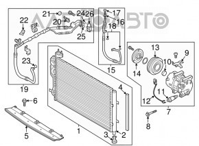 Bobina de condensare a compresorului de aer condiționat Kia Soul 14-19 1.6