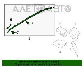 Perna de siguranță airbag laterală dreapta pentru Subaru Outback 15-19