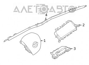 Airbag-ul de siguranță din volanul șoferului pentru Nissan Maxima A36 16-18, care a fost declanșat