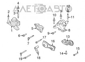 Подушка двигателя левая нижняя Ford Flex 13-19 акпп