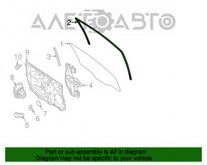 Уплотнитель стекла передний правый Ford Fiesta 11-19