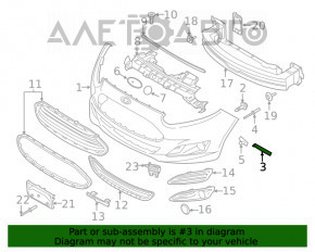 Suportul pentru bara de protecție față stânga Ford Fiesta 14-19, nou, original