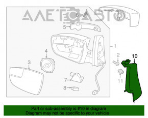 Capac oglindă interioară dreapta Ford C-max MK2 13-18, neagră