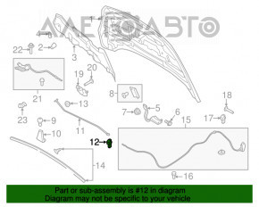 Suportul de fixare a barei de sprijin a capotei Ford Escape MK3 13- nou, neoriginal.