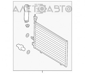 Radiatorul condensatorului de aer condiționat Ford Fiesta 11-19 1.6