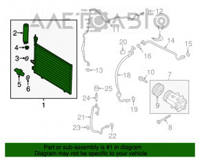 Radiatorul condensatorului de aer condiționat Ford Fiesta 11-19 1.6