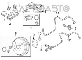 Главный тормозной цилиндр с бачком Ford Transit Connect MK2 13-