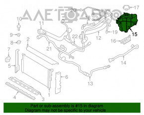 Rezervorul de expansiune al sistemului de răcire BMW F30 17-18 B46, mare, nou, neoriginal