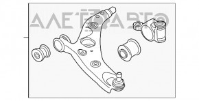 Maneta inferioară frontală stângă Mazda 3 14-18 BM este ruptă.