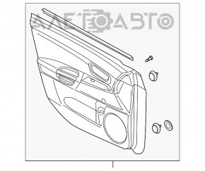 Capacul usii, cartela frontala stanga neagra Mazda3 03-08.