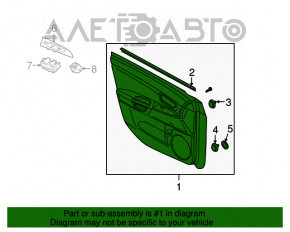 Capacul usii, cartela frontala stanga neagra Mazda3 03-08.