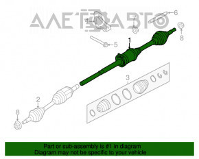 Ax cu came de transmisie față dreapta Ford Explorer 11-15 3.5 AWD