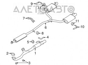 Toba de eșapament completă cu boabele stânga și dreapta pentru Ford Explorer 11-15 3.5