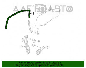 Garnitură de etanșare a geamului față dreapta Ford Explorer 11-19