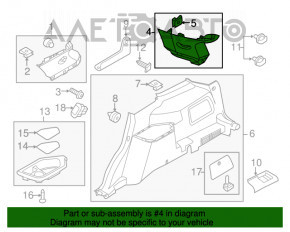 Capac spate pentru a treia rand de dreapta Ford Explorer 11-19 negru, sub difuzor.