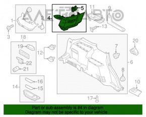 Capac spate pentru a treia rand de stanga Ford Explorer 11-19 negru, sub difuzor.