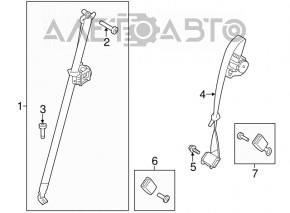 Centura de siguranță spate stânga pentru Ford Explorer 11-15, culoare maro închis