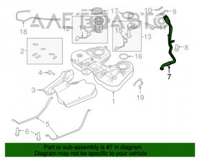 Gâtul de umplere a rezervorului de combustibil Ford Explorer 13-19 3.5