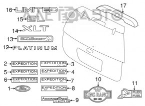 Эмблема надпись limited двери багажника Ford Explorer 11-19