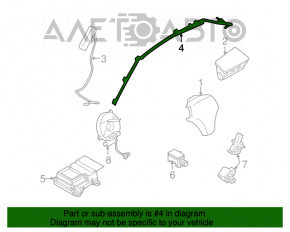 Perdeaua de aerisire laterală dreapta pentru airbag Mazda3 MPS 09-13 fără încărcător pirotehnic.