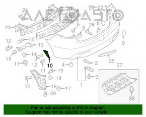 Suportul scurt dreapta pentru bara spate Mazda3 MPS 09-13